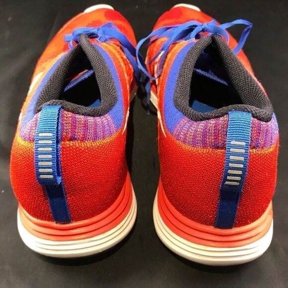 Excellent NIKE Flyknit Lunar 1 Mens 10 Red White - Picture 4 of 13